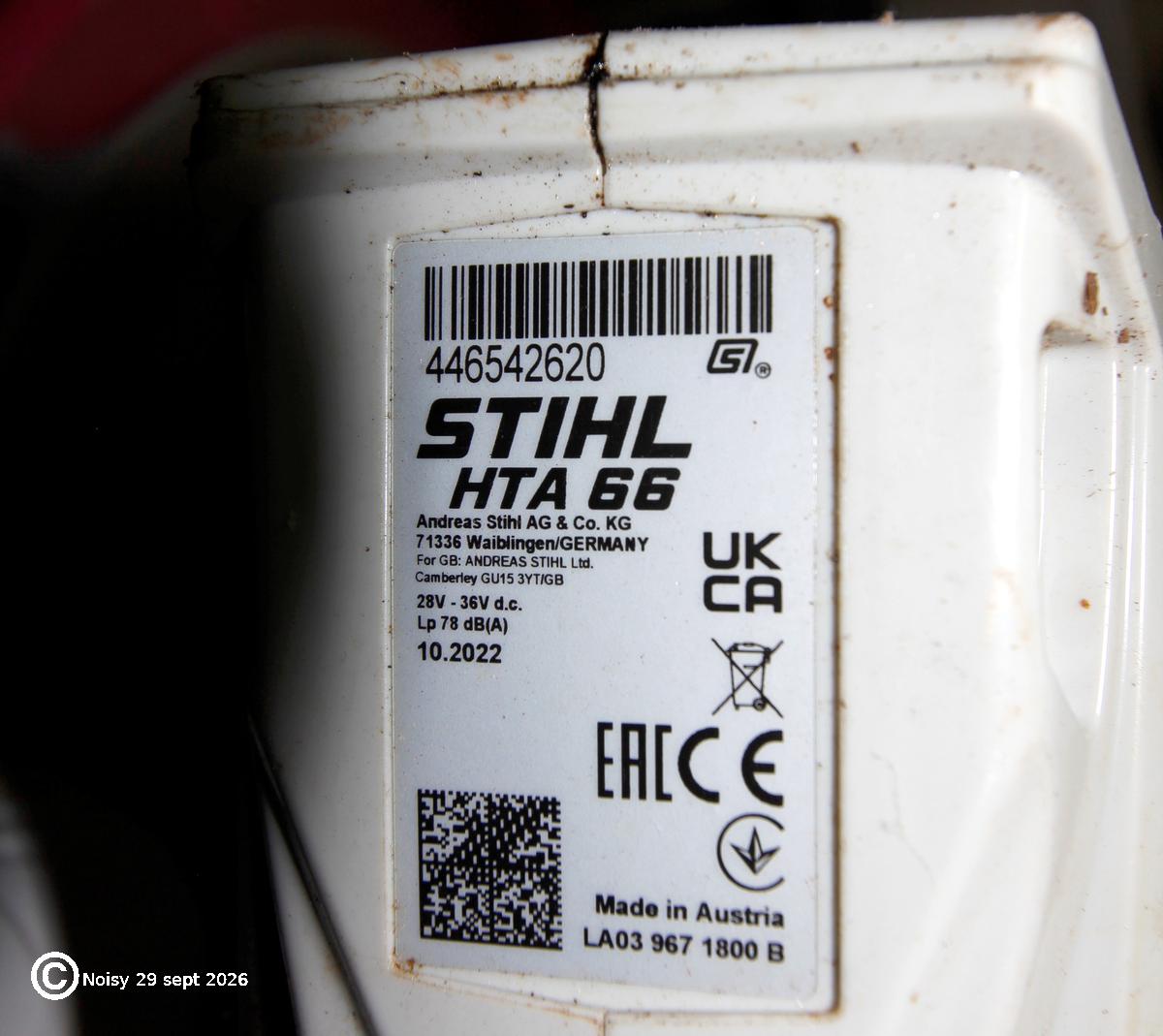 Scie perche à batterie hta 66 Scie perche à batterie hta 66