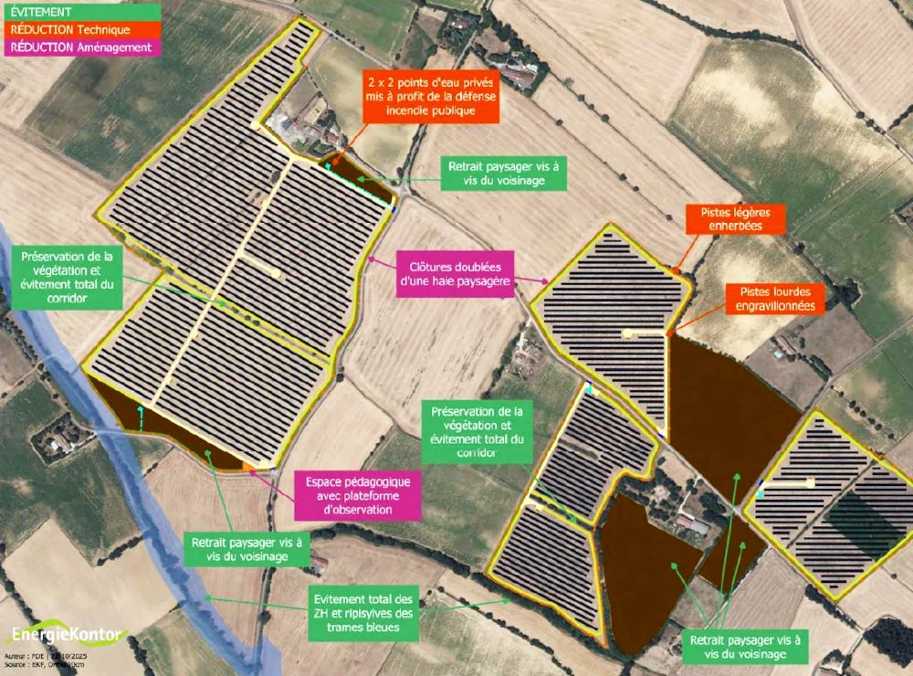 Plan du parc parc photovoiltaïques|